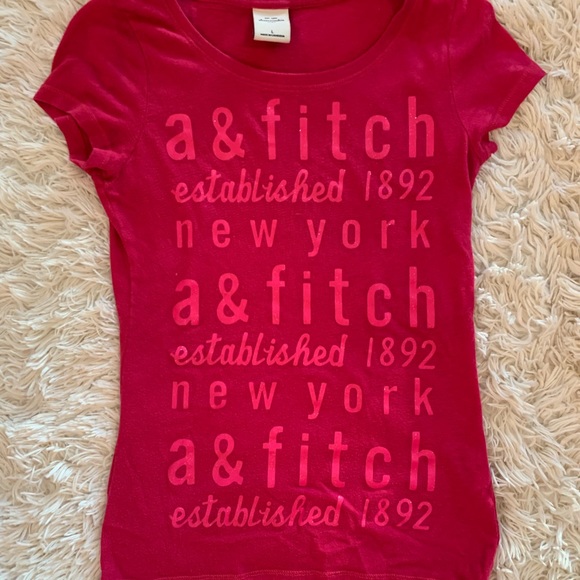 abercrombie pink words short sleeve tee shirt - Picture 1 of 2